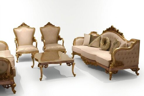 Designer Sofagarnitur 3+3+1 Sitzer Couch Polster Sitzgarnitur Klassische Set