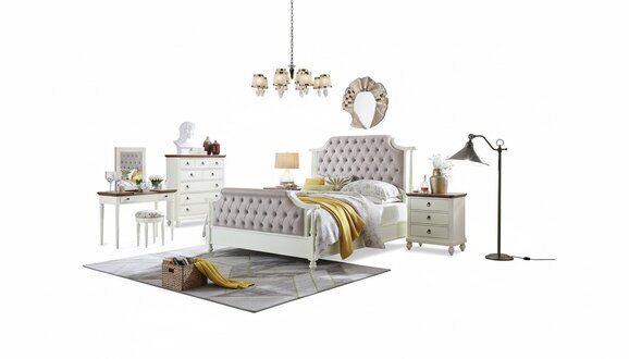 Doppel Bett Klassische Betten Kolonial Textil Betten Chesterfield Gründerzeit