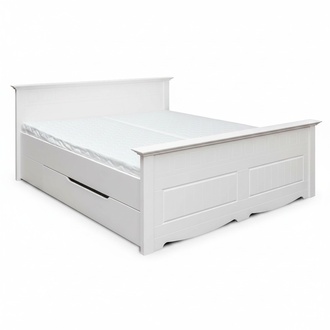 Doppelbett Bett Bettrahmen Betten Ehebett Polsterbett Holz Möbel Weiß Bauern