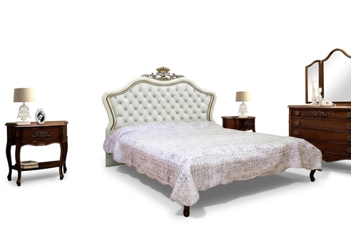 Doppelbett Betten Schlafzimmer Möbel Massivholz Vaccari cav giovanni Bett