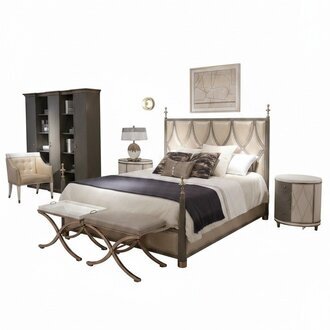 Doppelbett Chesterbett Bett Betten Polster Textil Klassik Holz Schlafzimmer Neu
