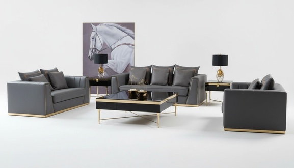 Dreisitzer Couch Modern Couch Polster Sofa 3 Sitzer Leder Couchen