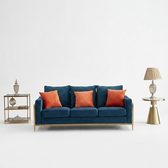 Dreisitzer Couch Polster Sofa Design 3er Sitz Sofas Zimmer Möbel Beige