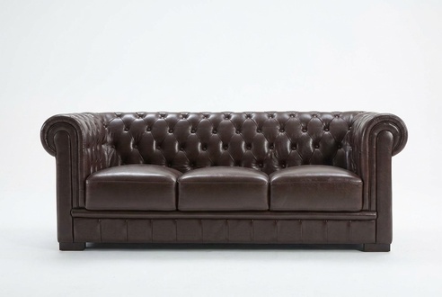 Dreisitzer Couch Polster Design Sofa Moderne 3er Sitz Sofas chesterfield braun