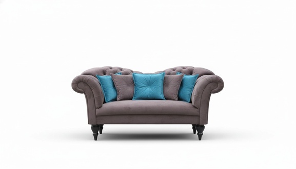 Dreisitzer Design Couch Polster Sitz Textil Sofa 2,50 Sitzer Chesterfield Grau