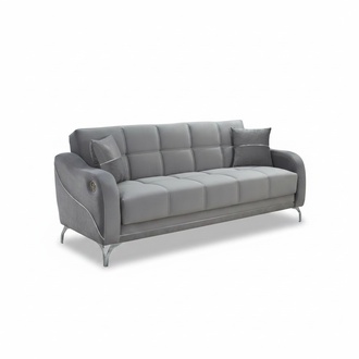 Dreisitzer Polstersofa Couch 3 Sitzer Stoffsofa Grau Sofa Design