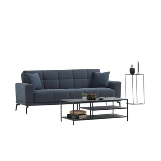 Dreisitzer Polstersofa Couch 3 Sitzer Stoffsofa Grau Sofa Wohnzimmer