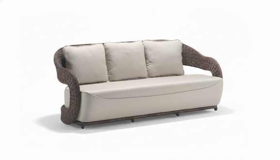 Dreisitzer Rattanmöbel Lounge Garten Terrasse Sofa Möbel Balkon Couch