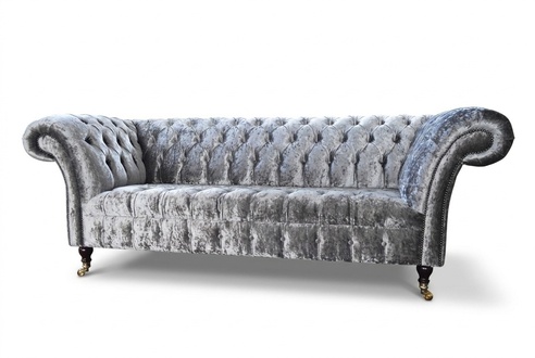 Dreisitzer Silber Couch Polster Design Sofa 3 er Sitz Sofas Zimmer Luxus