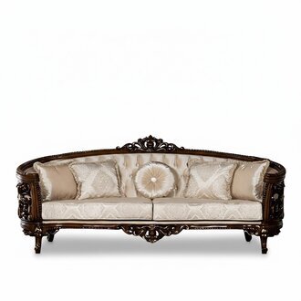 Dreisitzer Sofa 3 Sitz Klassische Möbel Sofas Stoff Stil Barock Rokoko Luxus Neu