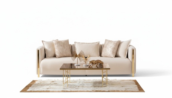 Dreisitzer Sofas Polster Luxus Möbel Modernes Sofa 3 Sitzer Textil Couch 245cm