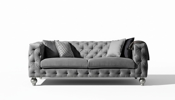 Dreisitzer Stoff Wohnzimmer Grau Design Sofa Sofas Samt xxl big Polster Couchen