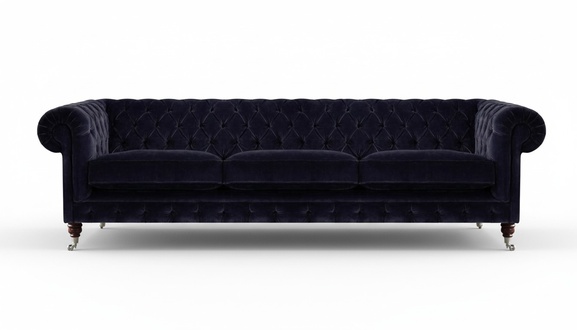 Dunkelblaue Chesterfield Couch Designer Wohnzimmer Edle 3-Sitzer Sofas
