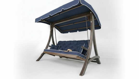 Dunkelblaue Gartenschaukel Outdoor Robuste Edle Schaukel Designer Möbel