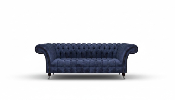 Dunkelblaues Chesterfield Sofa Sitzmöbel Polstercouchen Textil Möbel