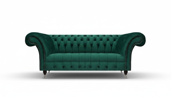Dunkelgrüne Chesterfield Möbel Moderne Wohnzimmer Couchen Textil Sofas