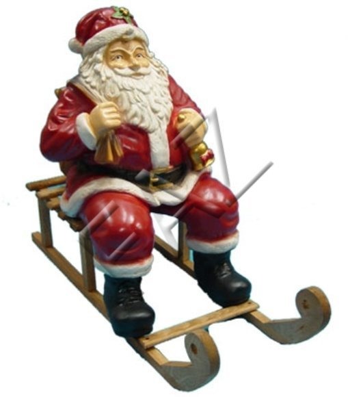 Design Nikolaus auf Schlitten Figur Garten Statue Figuren Skulpturen