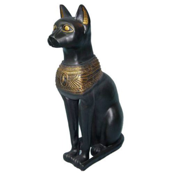 Figur Ägyptische Katze Bastet Statuen Figuren Antik Dekoration Kunststoff