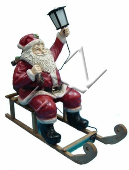 Design Weihnachtsmann mit lampe Garten Statue Skulptur Figuren