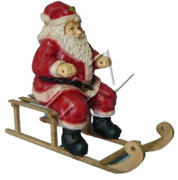 Design Nikolaus auf Schlitten Garten Statue Skulptur Figuren Skulpturen