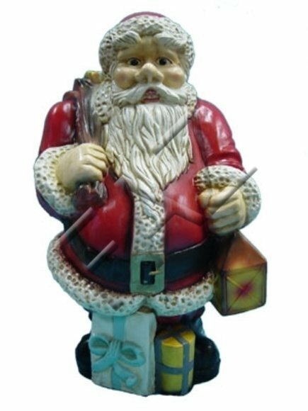 Design Weihnachtsmann mittel m.Lam.Garten Statue Skulptur Dekor Figuren