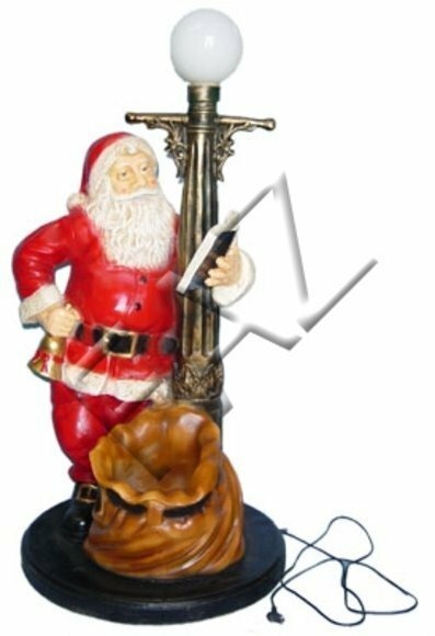 Design Weihnachtsmann mit Lampe Garten Statue Skulptur Dekorative Figuren