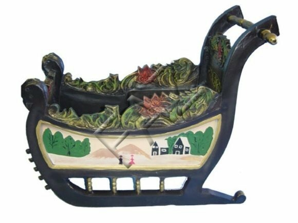 Design Schlitten klein Figur Garten Statue Skulptur Figuren Skulpturen Deko