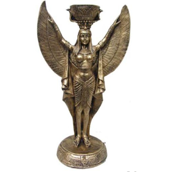 Skulptur Ägypten Göttin Maat Leuchter Standleuchte Lampen Statuen