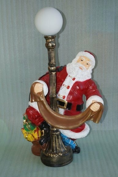 Design Weihnachtsmann mit Lampe Garten Dekorative Statue Skulptur Figuren