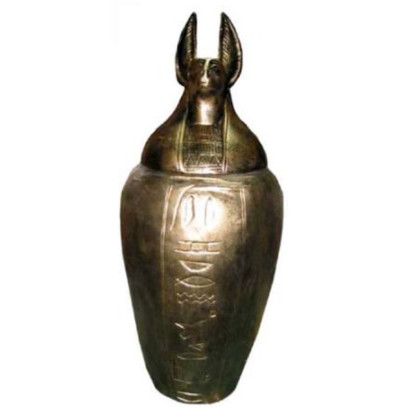 Urne Ägypten Schakal Anubis Statue Skulpturen Ägyptische Statuen