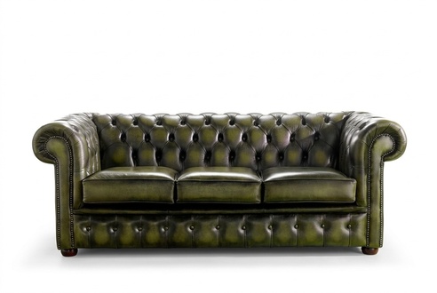 Echtes Leder Sofa 3 Sitzer Couch Grün Sofas Couchen Polster Sitz