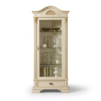 Eck Vitrine Glas Schrank Wohnzimmer Schaufenster 1tür Vitrinen Barock
