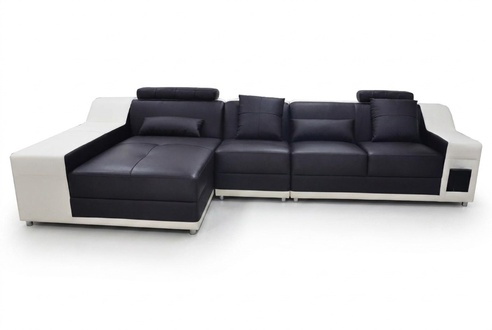 Ecke Leder Modern XXL Couch Wohnlandschaft Ledersofa Sofa mit USB,L-Form B2017B