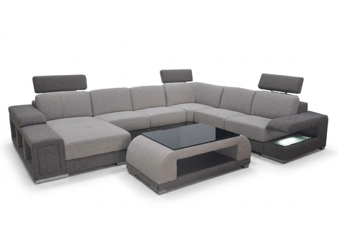 Ecke Sofa Eck Modern XXL Couch Wohnlandschaft Textil Garnitur U Form B2015 Stoff
