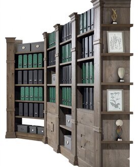 Eckregal Regal Aufbewahrung Wohnwand Aktenschrank Büro Schrank Möbel