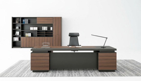 Eckschreibtisch Kabelkanal Home Office Tisch groß Chef Tische Schreibtisch