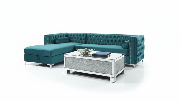 Ecksofa Chesterfield Textil Samt Polster Sofa Couch Sitz Eck Garnitur Turkis