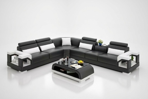 Ecksofa Couch Polster Eckgarnitur Sofa Garnituren Eckledersofa Wohnlandschaft