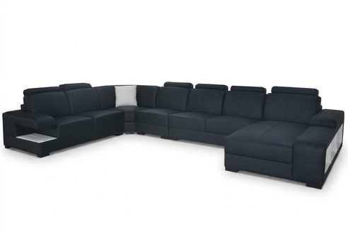 Ecksofa Design Eckgarnitur Eckcouch Sofa Couch Polster Wohnlandschaft LED USB