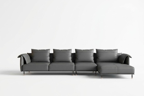 Ecksofa Garnitur Couch Grau Leder L Form Sofa Couchen Design Polster