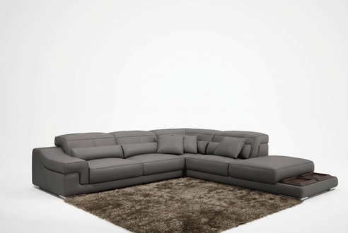 Ecksofa L-Form Design Sofa Ecksofa Couch Leder Polster Textil Sofas