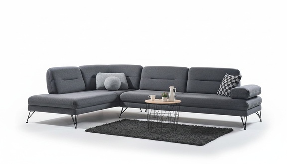 Ecksofa L-Form Textil Eckcouch Sofa Polster Premium Couch L Form