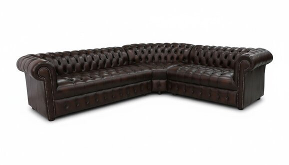 Ecksofa Ledersofa Dunkelbraun Polster Eck Couch Neue Garnitur Design