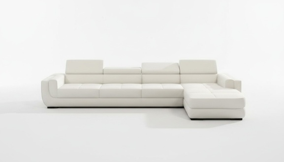 Ecksofa Ledersofa USB Wohnlandschaft L Form Sofa Polster Sitz Ecke Tettau Weiß
