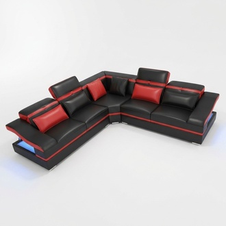 Ecksofa LForm Couchtisch Ecke Leder Garnitur Tisch Wohnlandschaft 2tlg