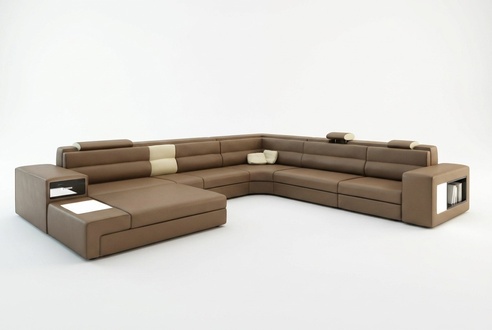 Ecksofa Sofa Couch Polster Garnitur Design Leder Textil Wohnlandschaft