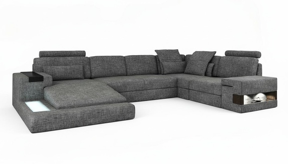 Ecksofa U-Form Design Modern Sofa Couchen Textilsofa Couch Wohnlandschaft Neu