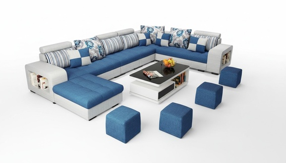 Ecksofa U-form Luxus Textil Polster Modern Relax Sitz Möbel Wohnlandschaft Möbel