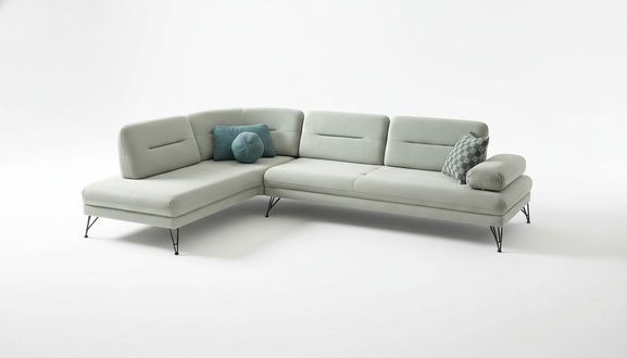 Ecksofa Wohnlandschaft Farbe Grau L-Form Sofa Neu Wohnzimmer Ecksofa