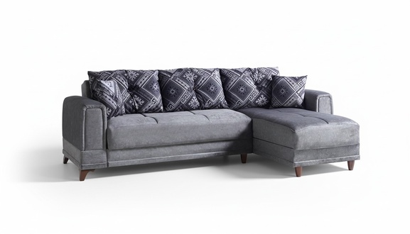 Ecksofa Wohnlandschaft Grau L-Form Ecke Sofa Wohnzimmer Ecksofa Modern